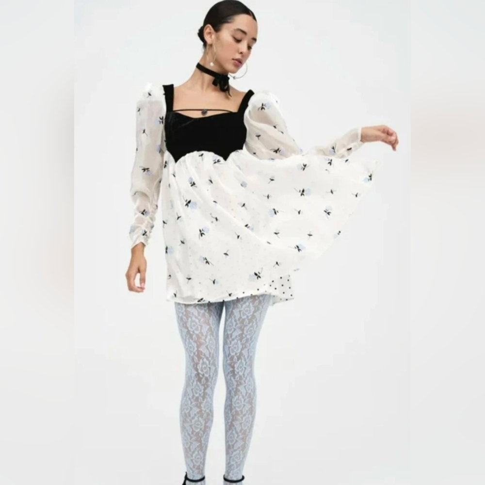 NWT For Love and Lemons Marcella Mini Dress,90s Babydoll, Coquette Small